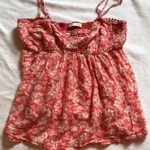 Flowy pink or salmon crop top